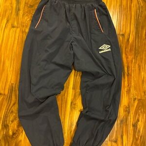 Vintage 90s Umbro Track Pants Navy Blue Embroidered Logo Baggy XXL 40W